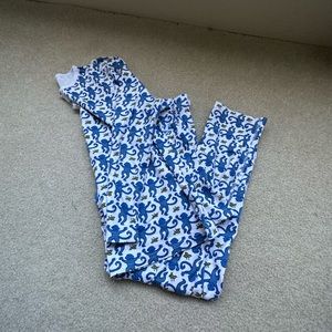 blue monkey roller rabbits pants set